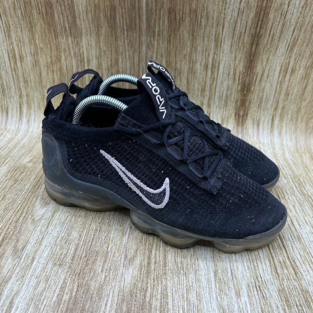 Nike Air VaporMax 2021 FK Women's Size 6.5 Black Knit Running Shoes DC4112-002